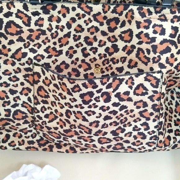 BLACK AND TAN LEOPARD PRINT LARGE BAG!!! NWT!!! - Picture 6 of 8